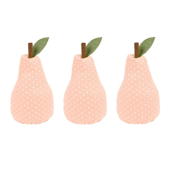 Dvumao Home Decor, 3 Pack Fabric Pear Decor Artificial Fruit Stuffed Ornament For Tables Tray Shelf Centerpiece Home Styling