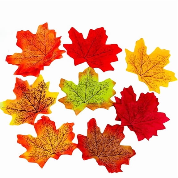 Dvumao Home Decor, Artificial Fall Maple Leaves 200pcs Mixed Color Leaf Decor For Thanksgiving Halloween Weddings