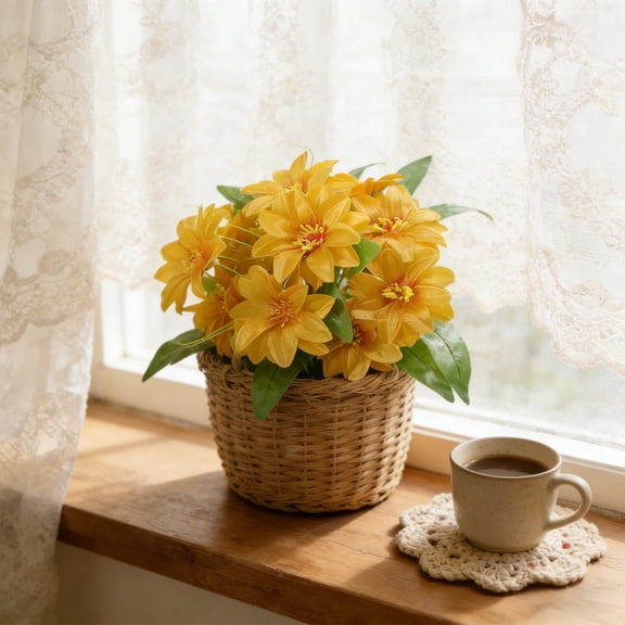 Dvumao Home Decor, Artificial Passion Flower Stems 12 Heads Fake Flowers Realistic Silk Floral Arrangements For Home Decor Vase Wedding Centerpiece Event Decor, Women Gifts