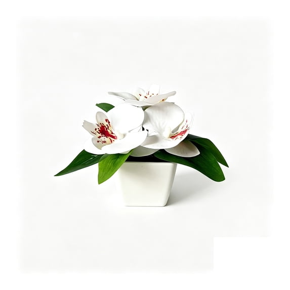 Dvumao Home Decor, Artificial Phalaenopsis Orchid Potted Plants Set With 7 Flowers Home Decor Orchid Wedding Fake Flower Set Ornament Decoration