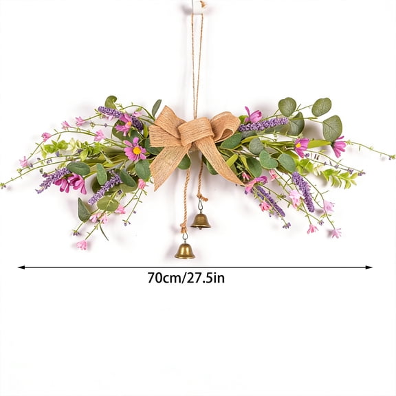 Dvumao Home Decor, Artificial Wall Hanging With Jute Rope Bow And Bells Decor For Doorway Mantel Ornament, Man Gifts