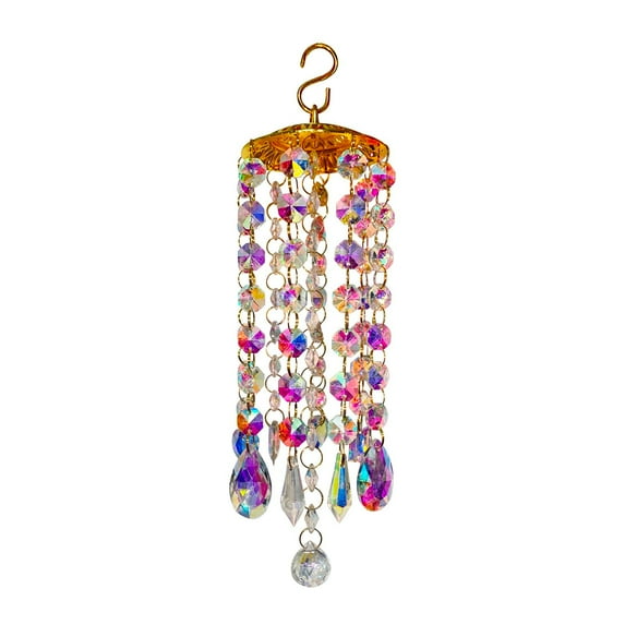 Dvumao Home Decor, Chandelier Wind Chimes Colorful Crystal Addition Patio Lawns Gift, Women Gifts