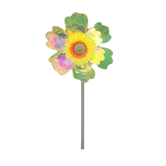 Dvumao Home Decor, Colorful Sunflower Windmill Children Handheld Decorative Wooden Pole Colorful Rotating Outdoor Garden Layout Kindergarten
