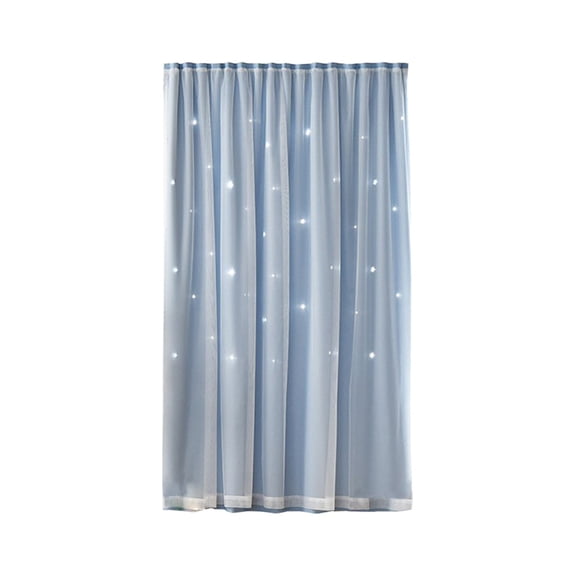 Dvumao Home Decor, No Drill Magics Tape Star Cutout Blackouts Curtains Double Layer Sheer And Blackouts Thermal Insulated Window Curtains For Bedroom Living Room