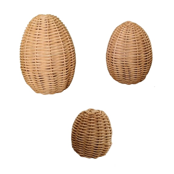 Dvumao Home Decor, Easter Handmade Woven Rattan Egg Decoration Set Easter Eggs, Women Gifts
