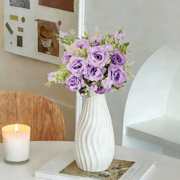 Dvumao Home Decor, The Living Room Is Decorated With Plastic Flowers Silk Flowers Table Flowers Decorative Flowers Flower Bouquets And Artificial Roses, Mom Gifts