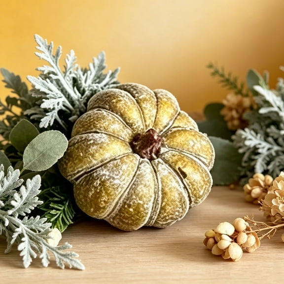 Dvumao Home Decor, Pumpkin Ornament Fall Harvests Wreath Accessory Vintage Fake Pumpkin Photography Prop Rustics Neutrals Color Mini Pumpkin Decor For Autumns DIY Crafts