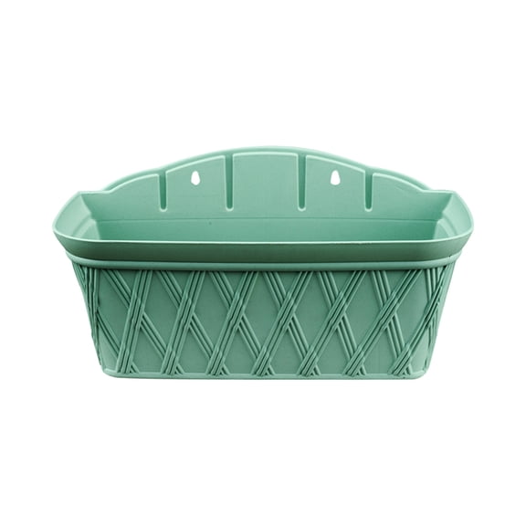 Dvumao Home Decor, Rectangular Plastic Wall Mount Planter Basket With Faux Leather Texture Weather Resistants Window Box Planter For Indoor Outdoor Balcony Patio And Garden Dec, Women Gifts