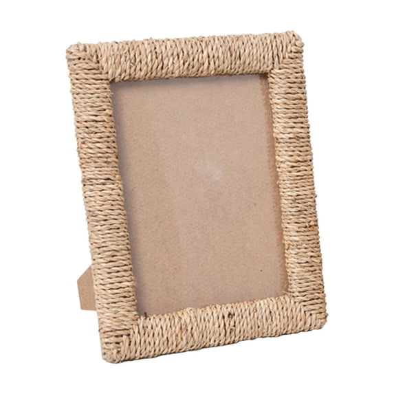 Dvumao Home Decor, Stylish Seagrass Photo Frame Honed Woven Rattone Wood Empty Frame Boho Wall Art Decor For Living Room Oned Bedroom