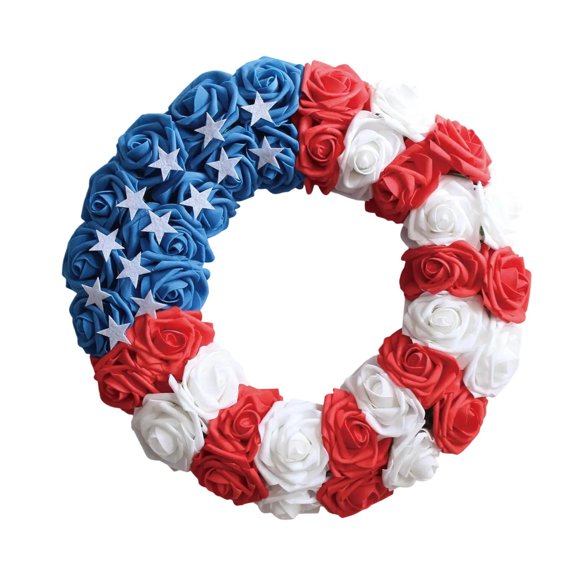 Dvumao Home Decor, USA Flag Wreath Independence Day Red White And Blue Five-Pointed Star Holiday Decorations NationalDay Wreath