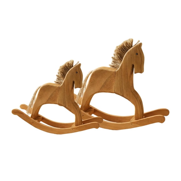 Dvumao Home Decor, Vintage And Nostalgic Rocking Horse Ornaments Living Room Bedroom Foyer Creatives Handmade Wood Carving Small Horse Tabletop Decoration, Party Favor