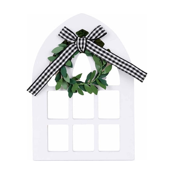 Dvumao Home Decor, Window Tabletop Decor\ Wooden Arch With Wreath