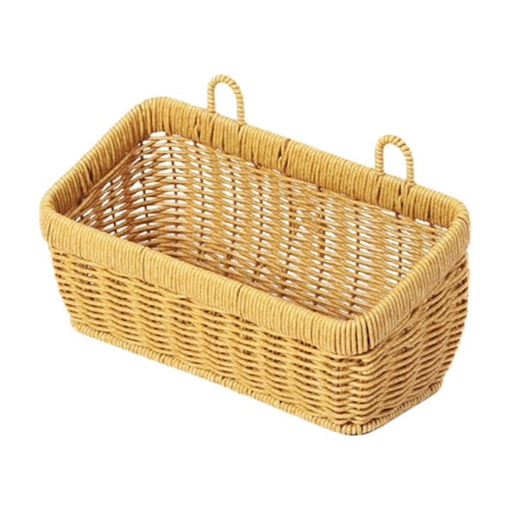 Dvumao Imitation Rattan Woven Wall Hanging Storage Basket Household Kitchen Living Room Organizer