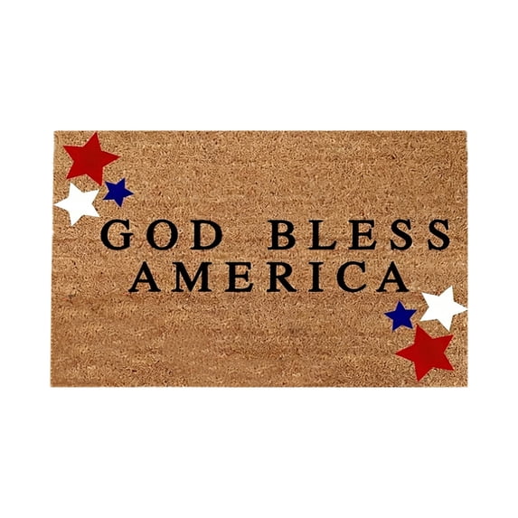 Dvumao Independence Day Doormat, Patriotic Entrance Rug 15.7x23.6-Inch, American Flag Welcome Mat for Front Porch Patio and Indoor Outdoor Use