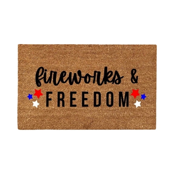 Dvumao Independence Day Doormat, Patriotic Entrance Rug 15.7x23.6-Inch, American Flag Welcome Mat for Front Porch Patio and Indoor Outdoor Use