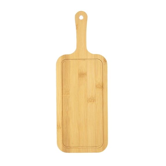 Dvumao Wood Cutting Board with Handle - Large Pizza Serving Board for Kitchen, Cheese & Charcuterie Tray - Natural Kitchen Accessories