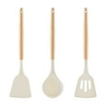thumbnail image 1 of Dvumao Kitchen Accessories, Kitchen Utensils Set Non Silicone Cooking Utensils Set 3 Pcs 12.4 Wooden Handle Heat Resistance Silicone Spatula Soup Ladle, Man Gifts, 1 of 6
