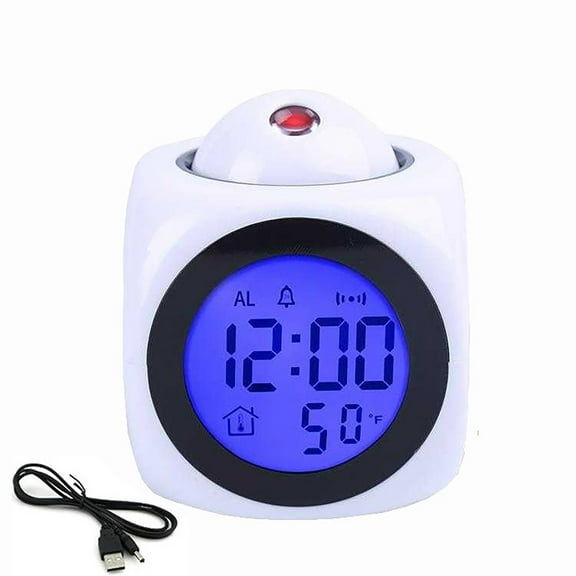 Dvumao Kitchen Accessories, Projection Digital Alarm Clock With Weather Stations Digital LCD Wall Projection Alarm Clock Temperature Display Colorful Temperature Display, Man Gifts
