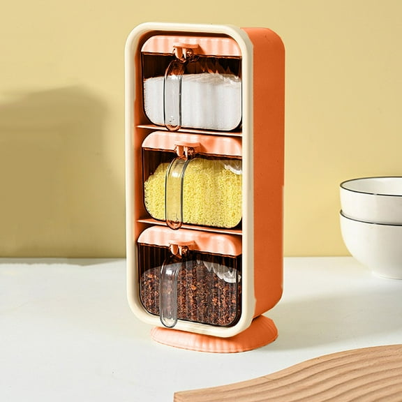 Dvumao Kitchen Accessories, Seasoning Box Kitchen With Spoon Seasoning Rack Home Wall Mounted Punch Seasoning Jar Set Seasoning Bottle Rack, Women Gifts