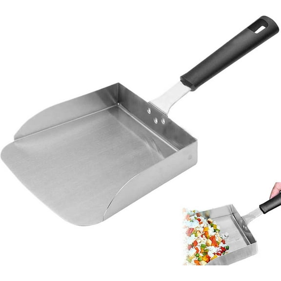 Dvumao Kitchen Supplies, Stainless Steel Food Transfer Shovel French Fries Snack Mobile Shovel Barbecue Tool Food Shovel, Man Gifts