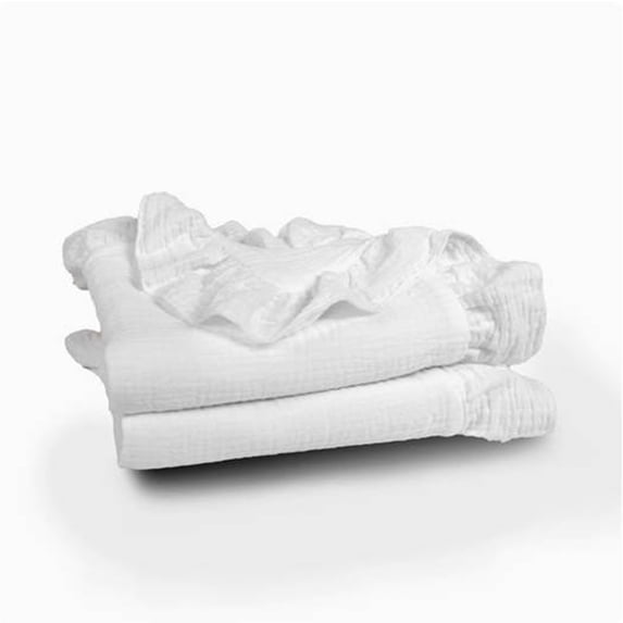 Dvumao Muslin Blanket With Ruffle Soft Breathable Cotton