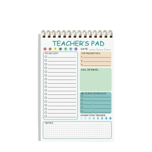 Dvumao Office Supplies, English Notebook High Color A5 Coil Daily Planner Stickys Note Book Portable Learning Schedule Note Takings 50 Pages, Gift for Teacher