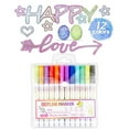 thumbnail image 1 of Dvumao Office Supplies, Upgraded Highlighting Marker 2024 Glitter Gel Pen Line Outline Marker Glitter Marker Colorful Art Markers For Writing Scrapbooking Journals Painting 12ml, Gift for Student, 1 of 9