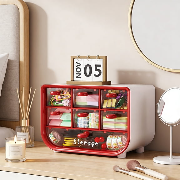 Dvumao Organizers and Storage, Desktop Multifunctional Storage Box Student Dormitory Cosmetics Stationery Large Capacity Organizing Box Rubber Jewelry Transparent Box, Man Gifts