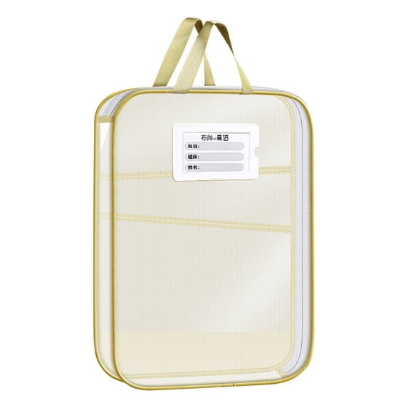 Dvumao Organizers and Storage, L-shaped Subject Bag Subject Classification Bag Transparent Mesh File Bag Zipper Style Large Opening Student Exam Tote Bag, Women Gifts
