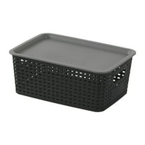 Dvumao Organizers and Storage, Plastic Hollow Woven Storage Basket With Lid For Toys Books And Sundries Storage Suitable For Shelves Drawers Desktops Game Rooms Classroom Offices, Women Gifts