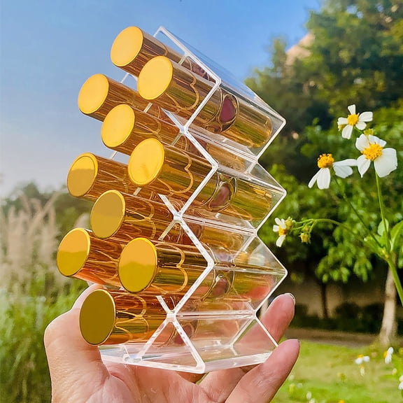 Dvumao Organizers and Storage, Stackable Fish-shaped Lipstick Tower Lip Gloss Display Stand Transparent Lip Gloss Organizer Storage Box 10 Slots, Women Gifts