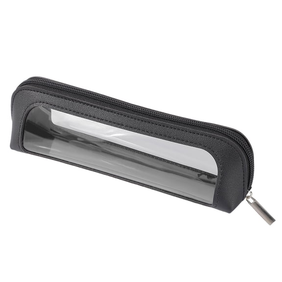 Dvumao Organizers and Storage, Transparent Leather Pencil Case Fashionable Leather Pencil Case Stationery Large Capacity Pencil Case Travel Makeup Brush Storage Bag, Women Gifts