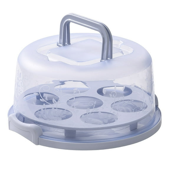 Dvumao Square Cake Carrier with Handles, Plastic Transport Box with Click Closure for Sheet Cakes & Cupcakes
