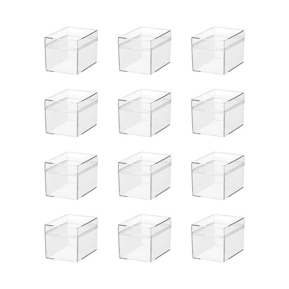 Dvumao Organizers and Storage, Transparent Square Plastic Box with Lid Small Storage Candy Jewelry Packaging Storage Box Display Box 12pcs, Man Gifts