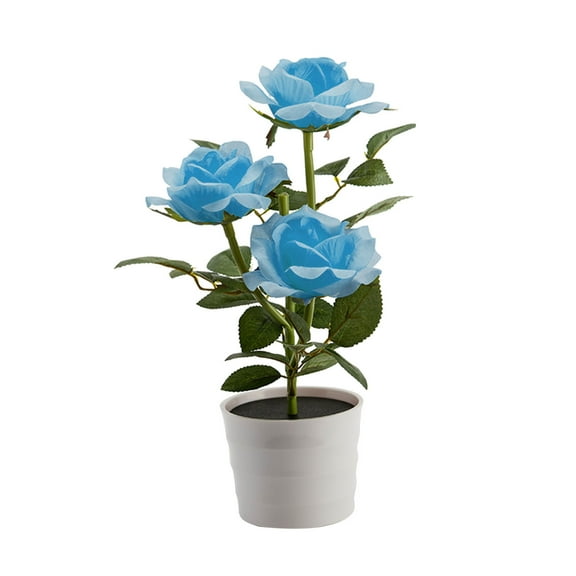 Dvumao Patio Decor, 3 Led Rose Lantern Solar 3 Heads Rose LED Potted Table Lamp Night Light, Women Gifts