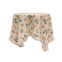 Dvumao Room Decor, Tassel Lace Tablecloth Fruit And Floral Print Round Tablecloth Decorative Tablecloth For Home Kitchen And Bedroom Suitable For Home Decor
