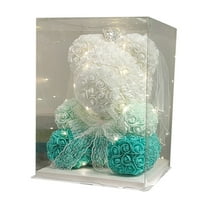 Dvumao Room Decor, Valentines Day Rose Teddy Bear 10 In Artificial Rose Bears With Lights Including Transparent, Women Gifts