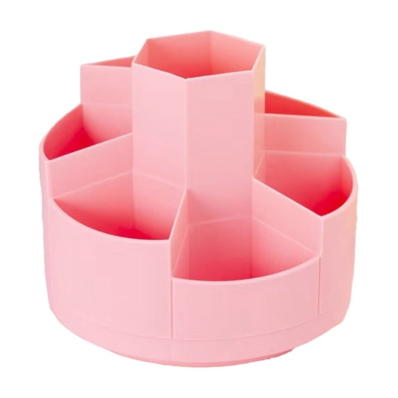 Dvumao Rotating Pen Holder, Multi Compartment Desk Organizer for Office, Desktop Storage Box for Stationery and Makeup Brushes