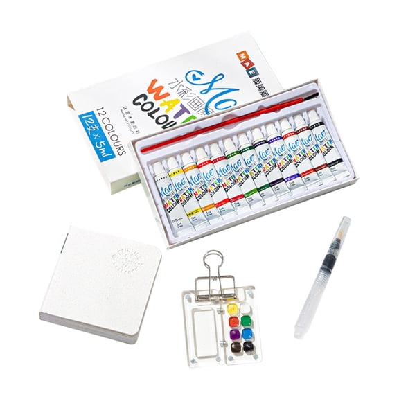 Dvumao School Supplies, Fours Seasons Times Mini Watercolor Paint Box Acrylic Box Hand Hand Account Sketching Travel Painting Book, Women Gifts