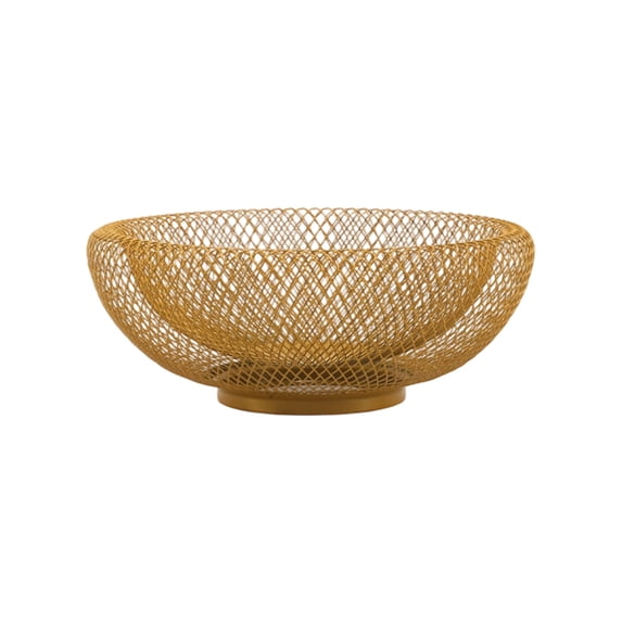 Dvumao Shaped Metal Wires Mesh Fruit Bowl Multi Purpose Iron Storage Basket For Kitchen Fruit Vanity Makeup Brushes Cosmetic Organizer For Home Table Decor