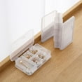 thumbnail image 1 of Dvumao Storage Box, Double Compartment Portable Jewelry Box Plastic Transparent Earrings Storage Box Durables Utility Organizer 10 Grids Mini Storage Box, Mom Gifts, 1 of 6