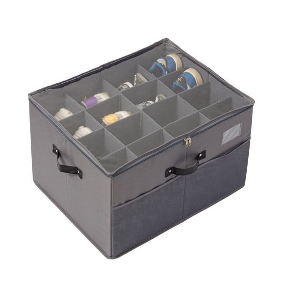 Dvumao Storage Containers, Shoe Storage Box Fabric Foldable Shoe Compartment Organiser Moistureproof Zipper Transparent Lid Storage Boxes, Teens Gifts