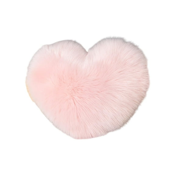 Dvumao Throw Pillows, Faux Heart-Shaped Long-Pile Plushy Living Room Sofa Cushion Cute For Girls Bedside, Man Gifts