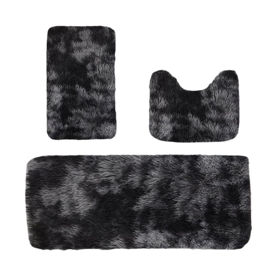 Dvumao Tie Dye Bath Mat Set 3 Piece – Non Slip Bathroom Rugs Polyester Velvet for Shower & Sink