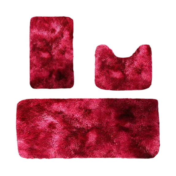 Dvumao Tie Dye Bath Mat Set 3 Piece – Non Slip Bathroom Rugs Polyester Velvet for Shower & Sink