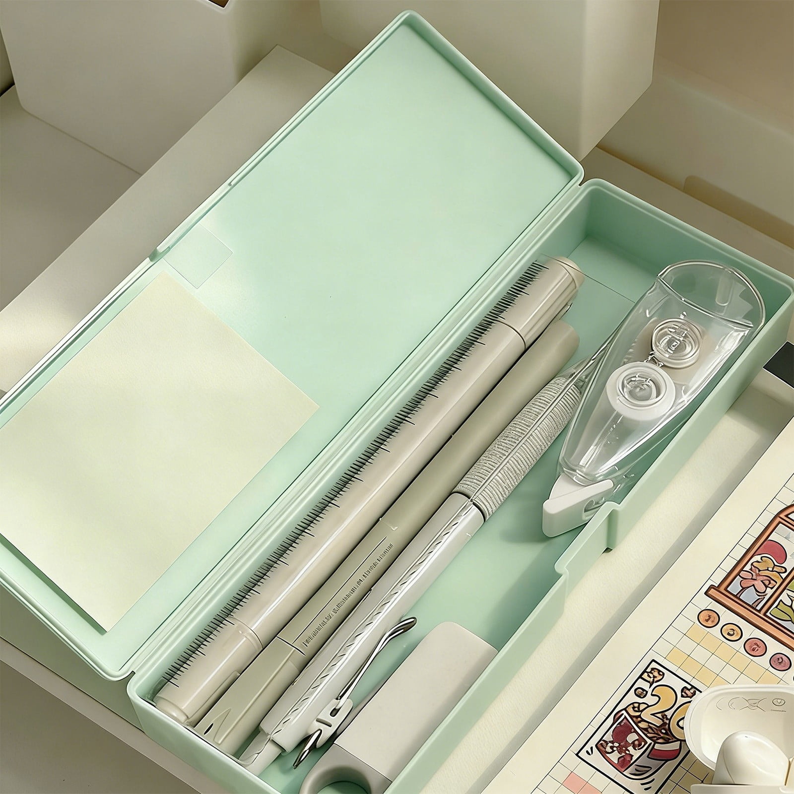 Dvumao Translucent Frosted Pencil Case, Plastic Pencil Box, Large ...