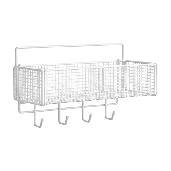 Dvumao Wall Basket Metal Iron Storage Basket For Kitchen Seasoning Rack Shower Toiletries Sundries Organizer 10.2x5.9x5.4 In