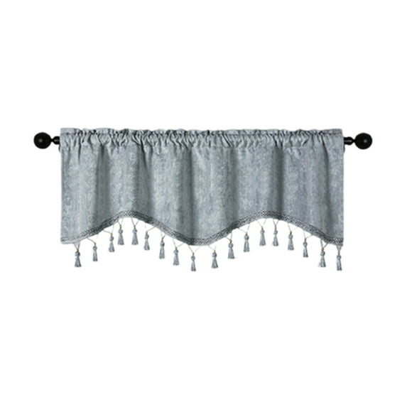 Dvumao Wall Decor, Elegant Fringed Window Curtains Patterned Rod Panels Stylish Short Drapes For Home Decor, Gift for Friend