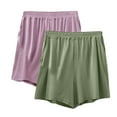 thumbnail image 1 of Dwaogom 2PC Women's Soft Sleep Pajama Shorts Elastic Waist Thin Quarter Shorts Color Thin Style Casual Pajamas Loose Size Home Pants, 1 of 2