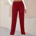 thumbnail image 1 of Dwaogom Elastic Waist Women New Fashion Solid Casual Sports Sweatpants Full Length Pants 7-8 Girls Leggings Snow Pants For Girls, 1 of 5